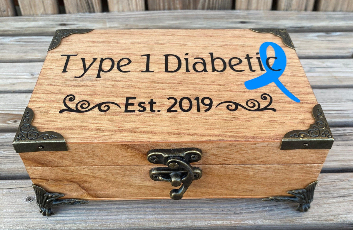 Diabetes Keepsake Box, LARGE Diabetes Jewelry Box, Personalized Box