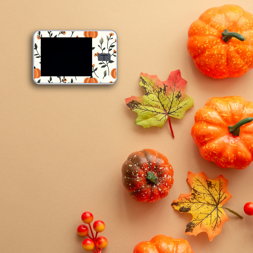 Pumpkins & Flowers on Pumpkin BG