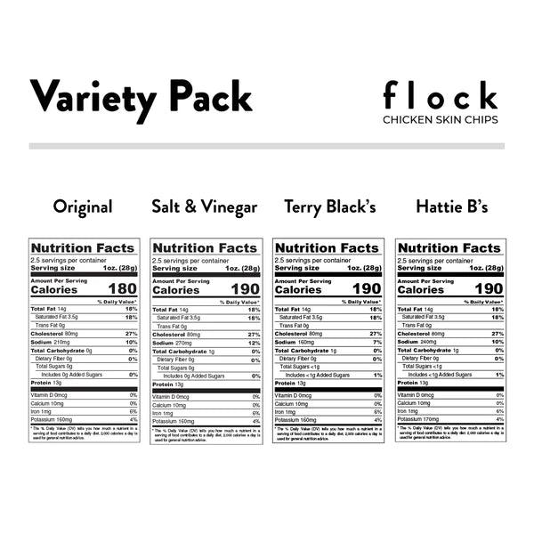 FLOCK XL VARIETY 4-PACK (2.5 OZ BAGS) - The Useless Pancreas