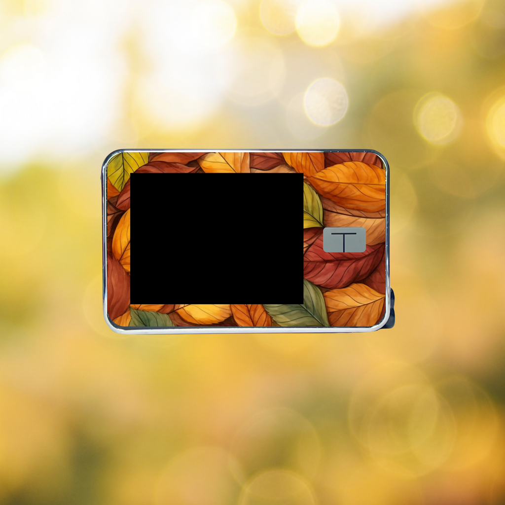 Colorful Fall Leaves on Blurred BG