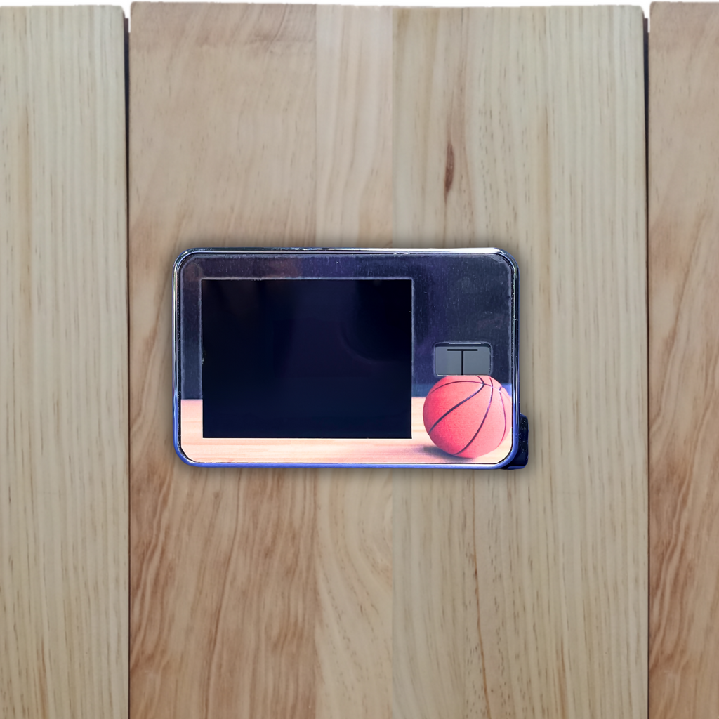 Basketball on Court on Wood BG