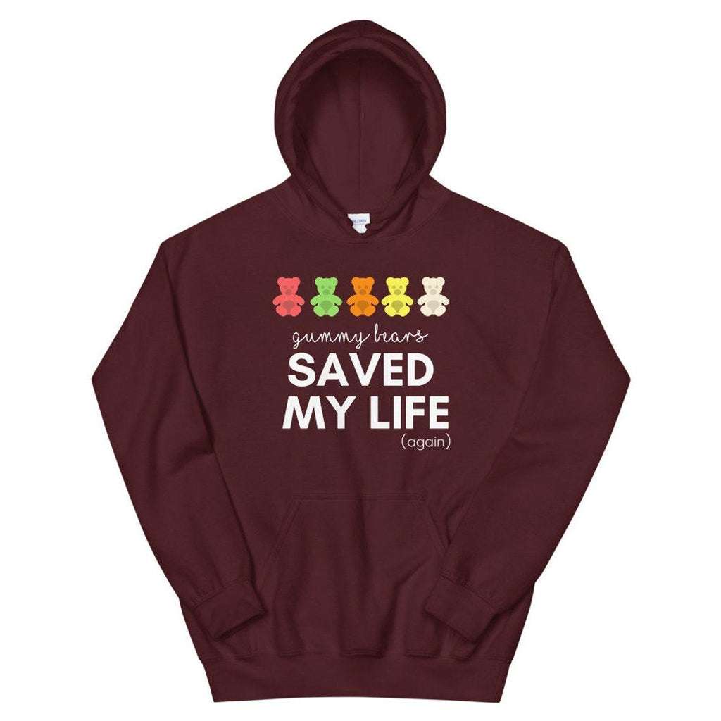 Dia-Be-Tees Gummy Bears Saved my life T1D Hooded Sweatshirt - The Useless Pancreas