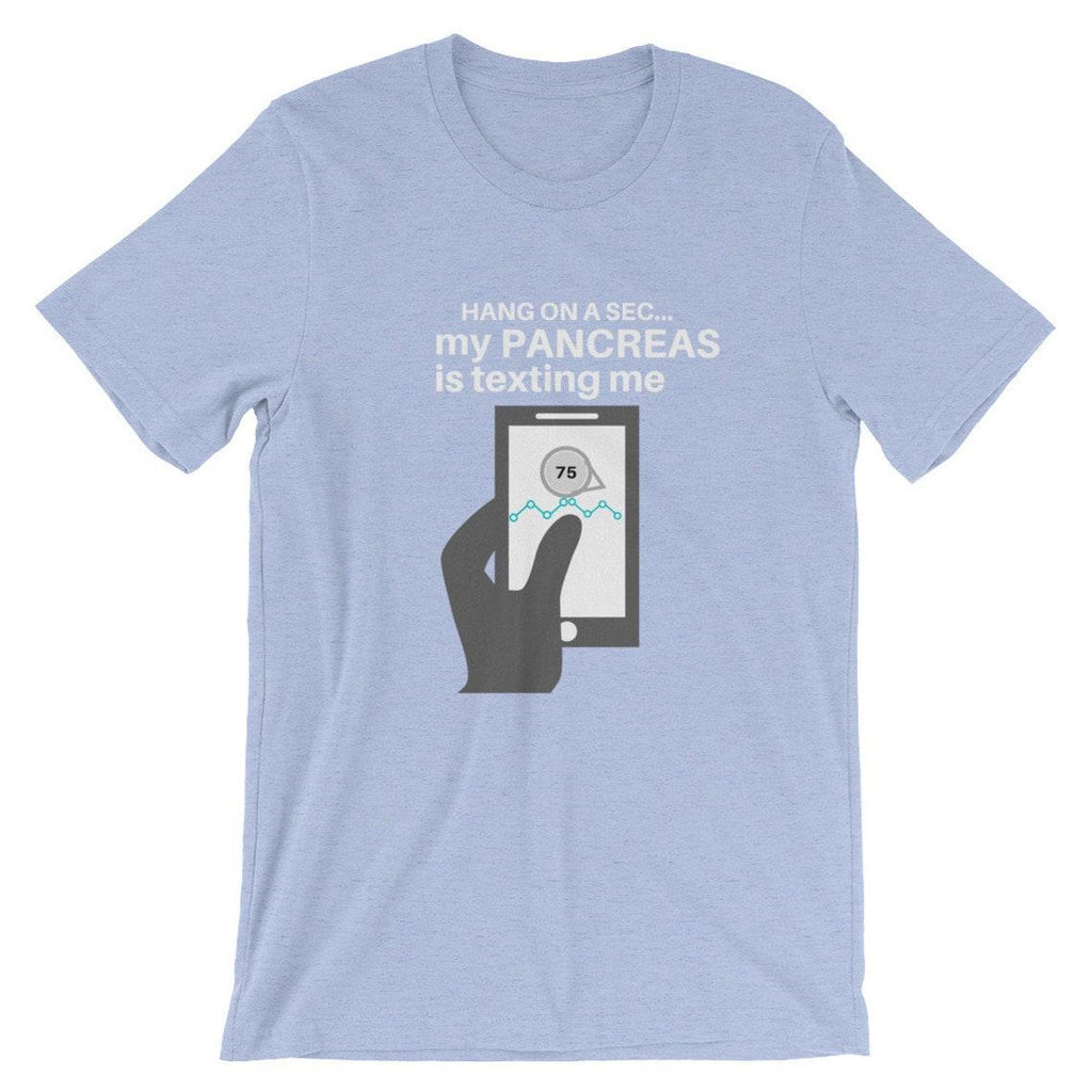 Dia-Be-Tees Pancreas is Texting Diabetes Dexcom Short-Sleeve Unisex T-Shirt - The Useless Pancreas