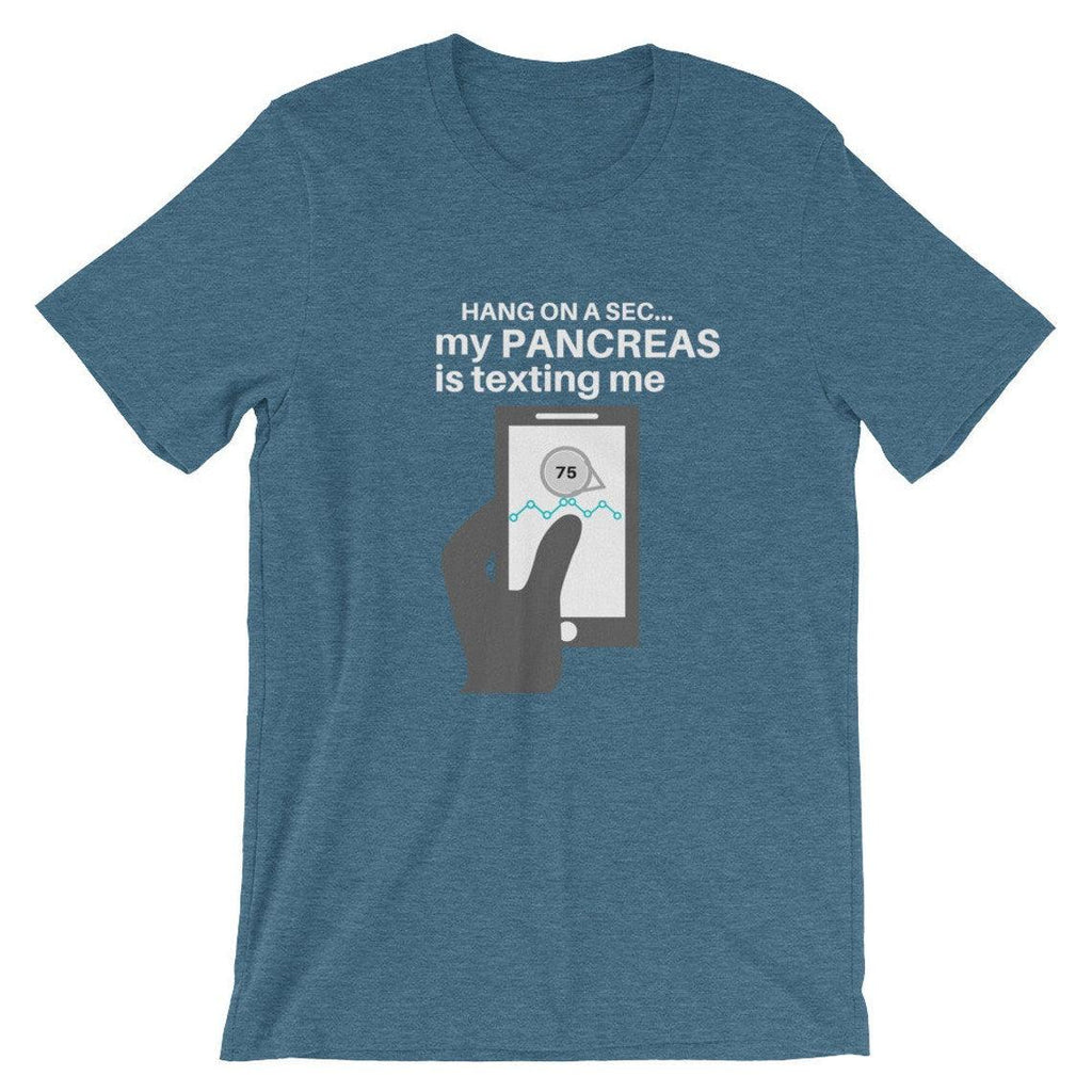 Dia-Be-Tees Pancreas is Texting Diabetes Dexcom Short-Sleeve Unisex T-Shirt - The Useless Pancreas