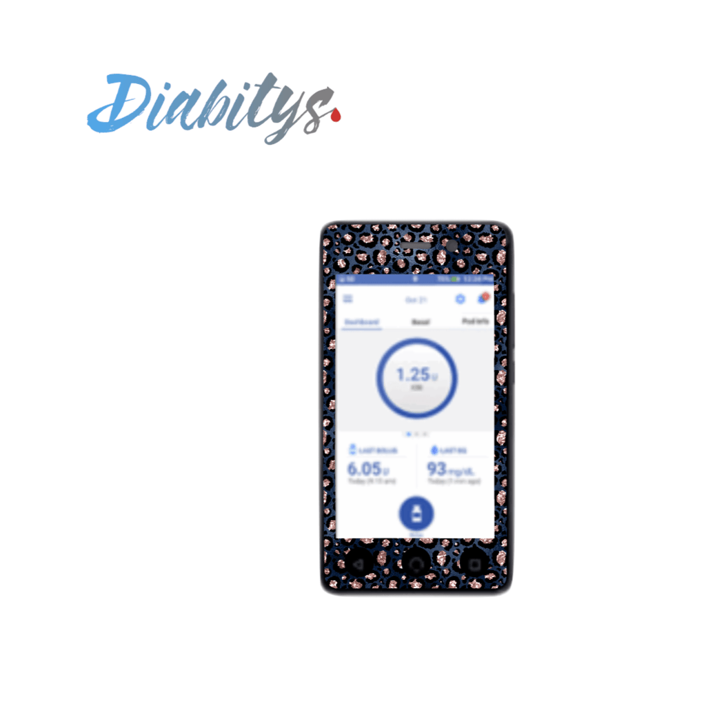 Omnipod Dash PDM Decal - Navy Leopard - The Useless Pancreas