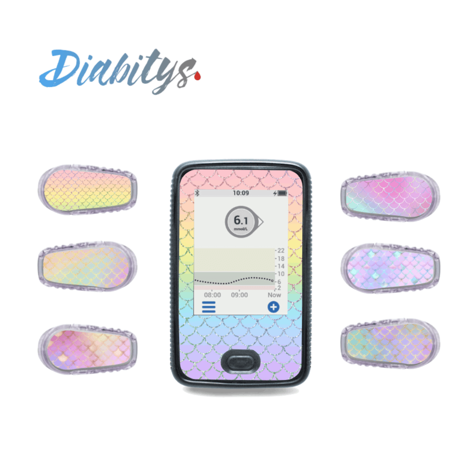 Dexcom G6 Receiver & Six Transmitter Stickers - Rainbow Mermaid - The Useless Pancreas