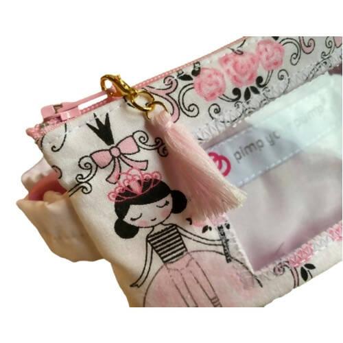 Pump Pouch by Pimp Your Pump - Pretty In Pink with vinyl screen and zip charm - The Useless Pancreas