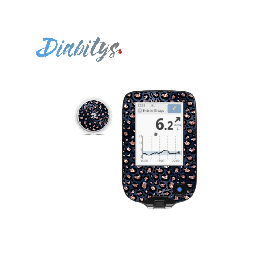 Freestyle Libre Reader and 1 Sensor Decal - Navy Leopard - The Useless Pancreas