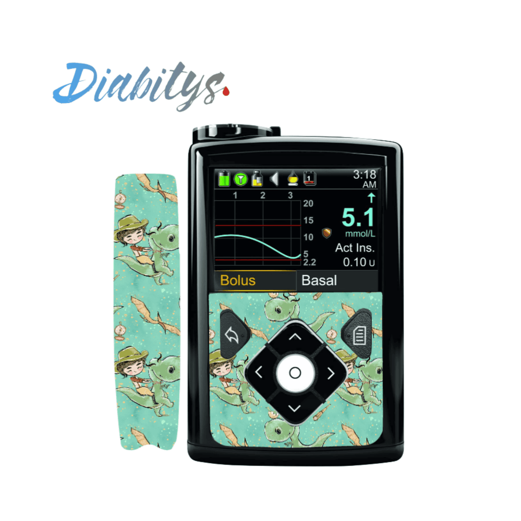 Medtronic 640g, 670g or 780g Insulin Pump Front & Clip Sticker - Paleontologist & Dinos - The Useless Pancreas