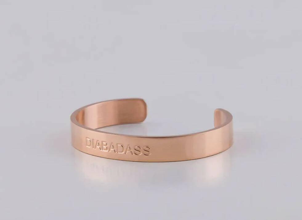 Diabadass Cuff Bracelet – Rose Gold - The Useless Pancreas