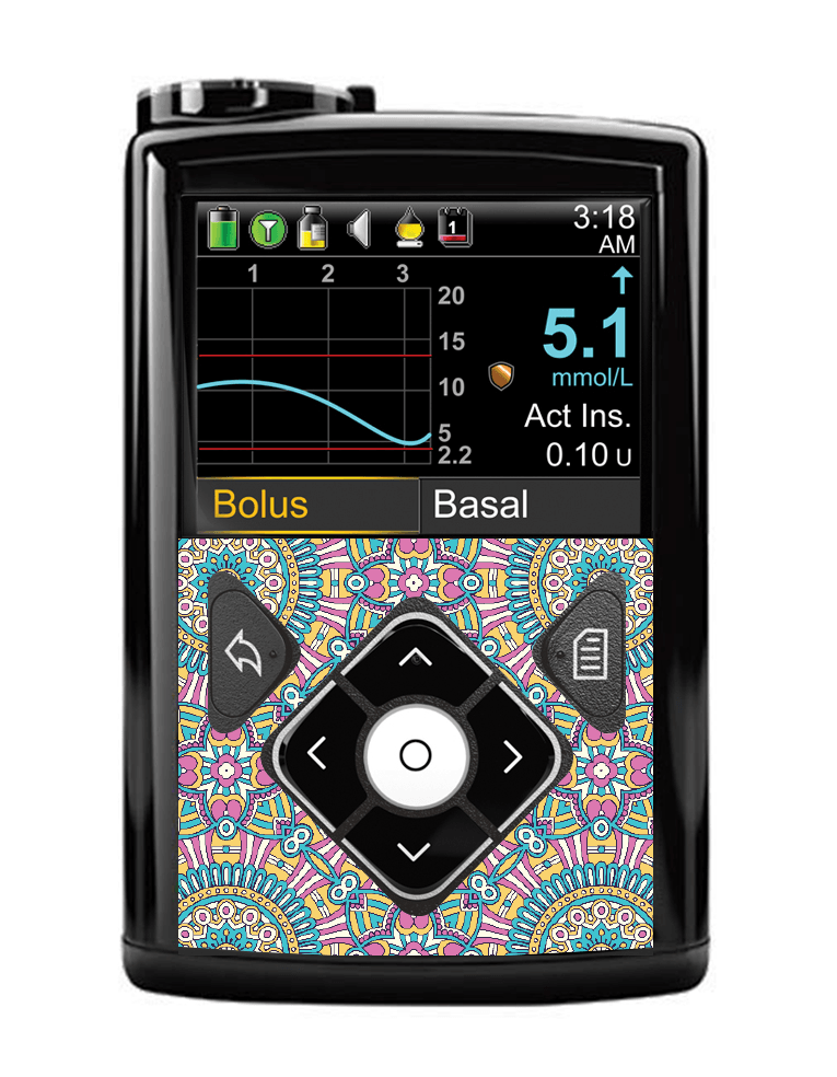 Medtronic 640G/670G Button Panel Sticker (Boho) - The Useless Pancreas