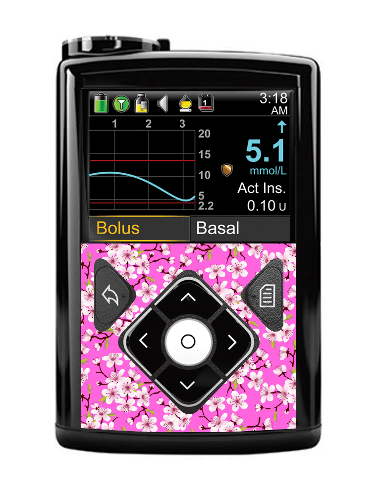 Medtronic 640G/670G/780G Button Panel Sticker (Cherry Blossom) - The Useless Pancreas