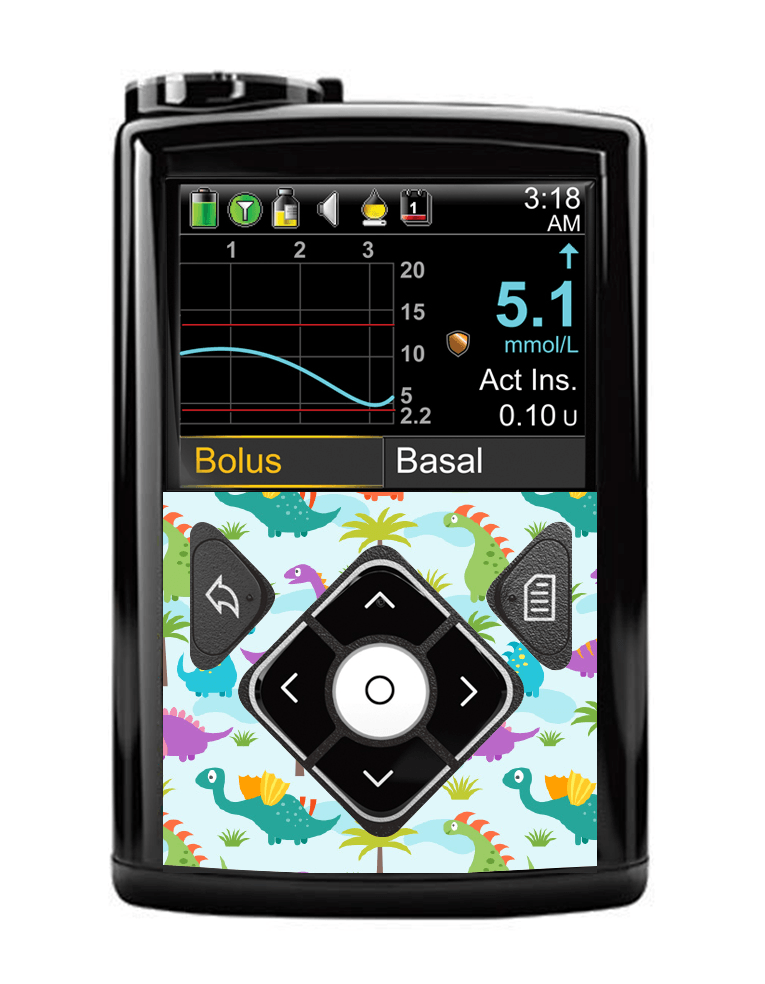 Medtronic 640G/670G Button Panel Sticker (Dinosaur) - The Useless Pancreas