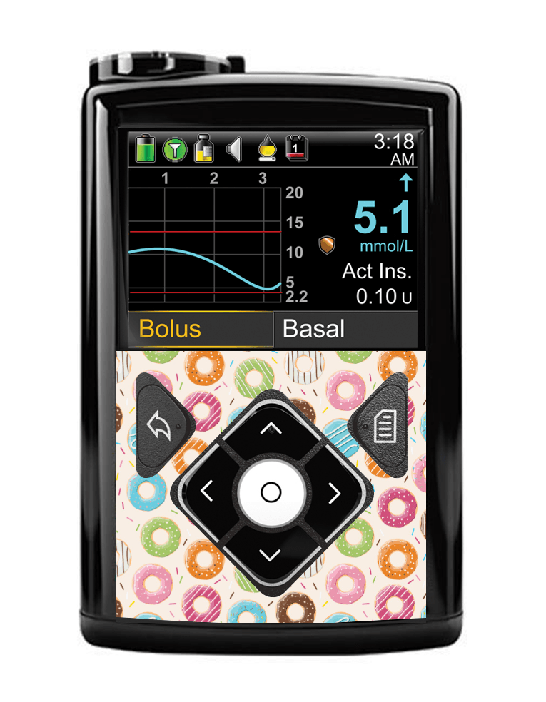 Medtronic 640G/670G Button Panel Sticker (Donuts) - The Useless Pancreas