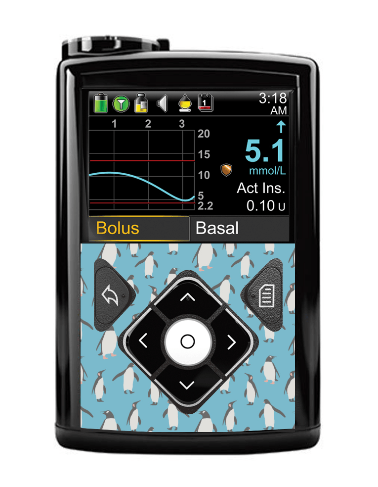 Medtronic 640G/670G Button Panel Sticker (Penguins) - The Useless Pancreas