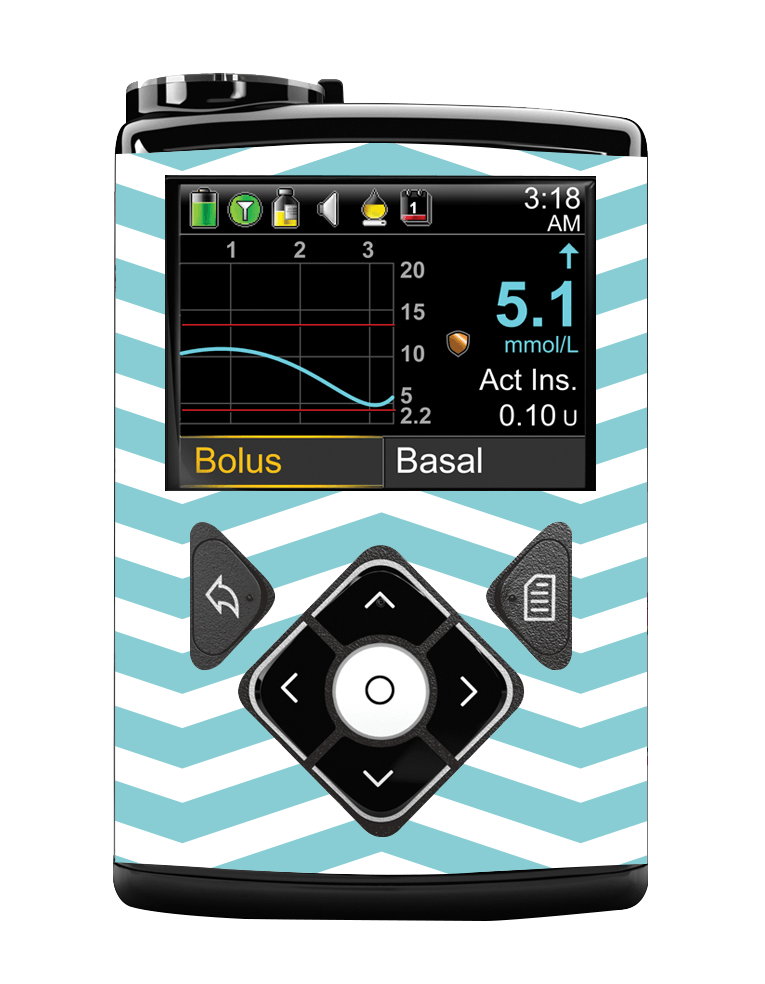 Medtronic 640/670G Pump Sticker (Mint Chevron) - The Useless Pancreas