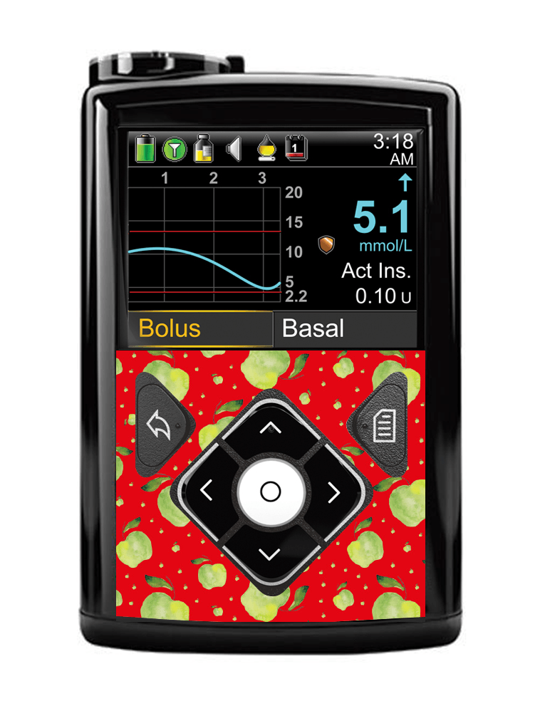 Medtronic 640G/670G Button Panel Sticker (Falling Apples) - The Useless Pancreas