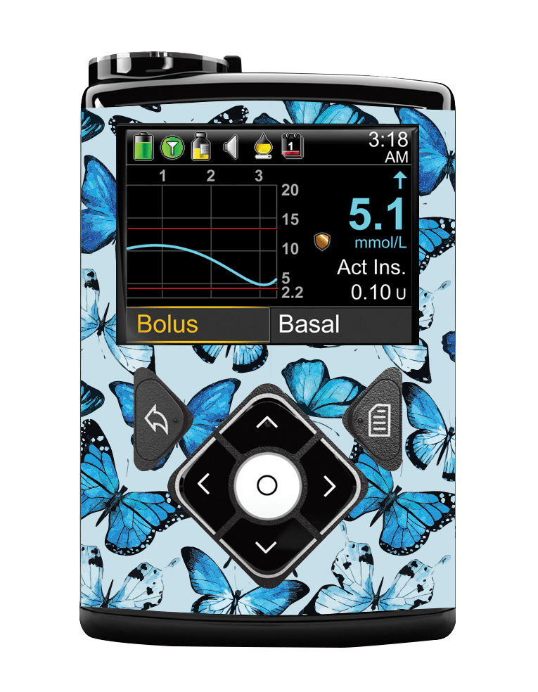Medtronic 640/670G/780G Pump Sticker (Butterfly Blue) - The Useless Pancreas