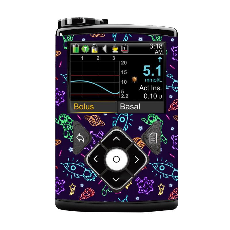 Medtronic 640/670/780G Pump Sticker (Neon Space) - The Useless Pancreas