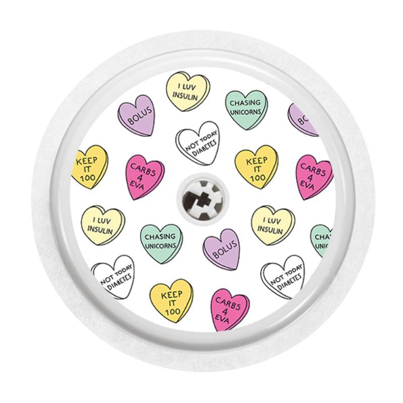 Freestyle Libre 2 Sensor Cover (OC Hearts) - The Useless Pancreas