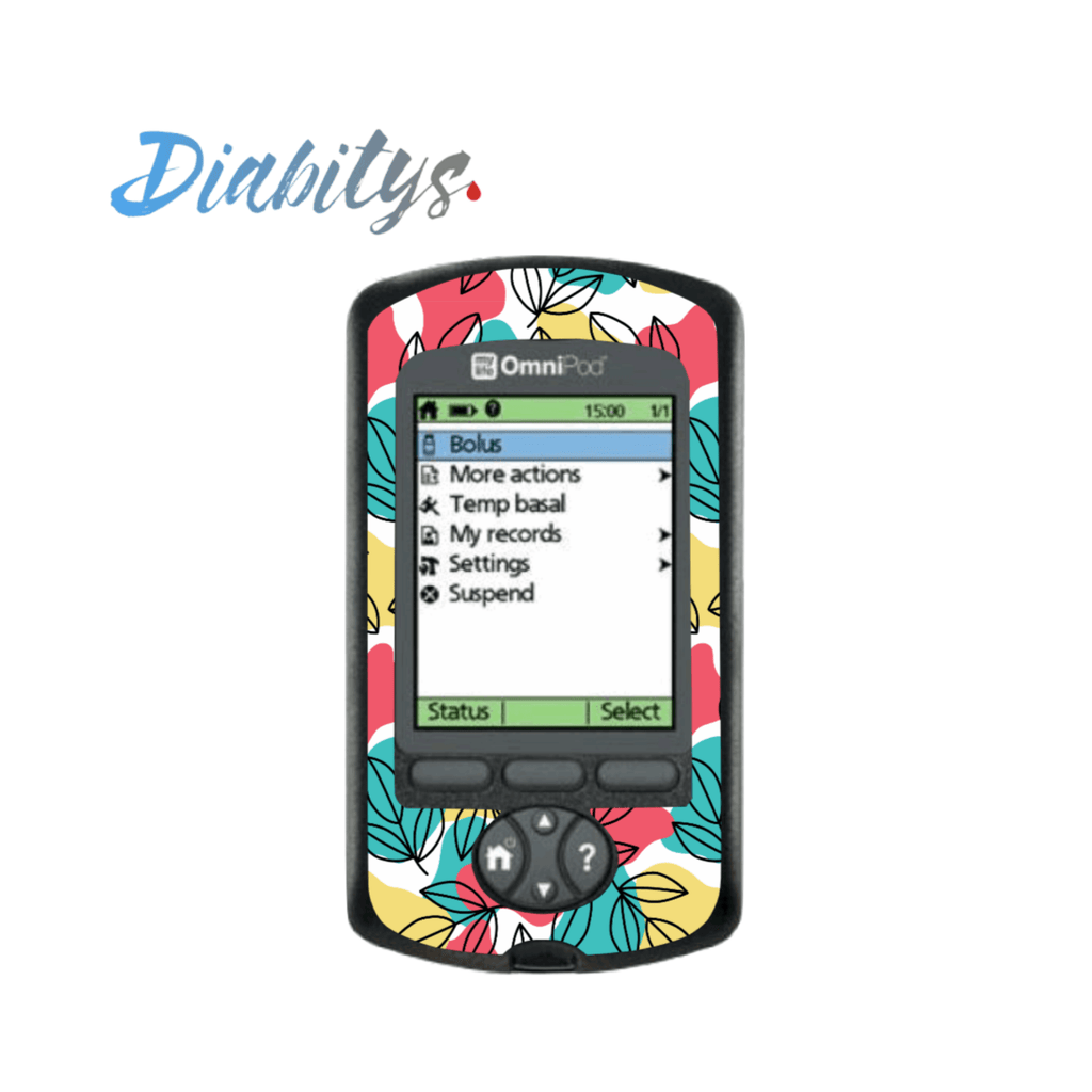 Omnipod PDM Sticker - Abstract Leaves - The Useless Pancreas