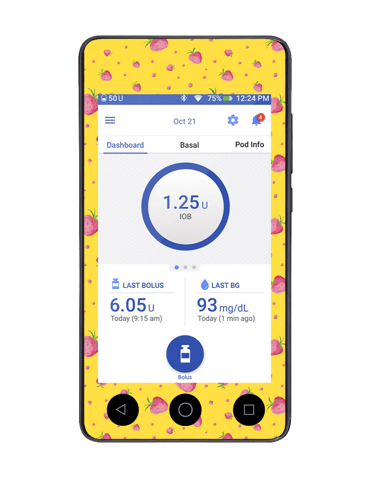 Omnipod DASH Cover (Strawberry Patch) - The Useless Pancreas