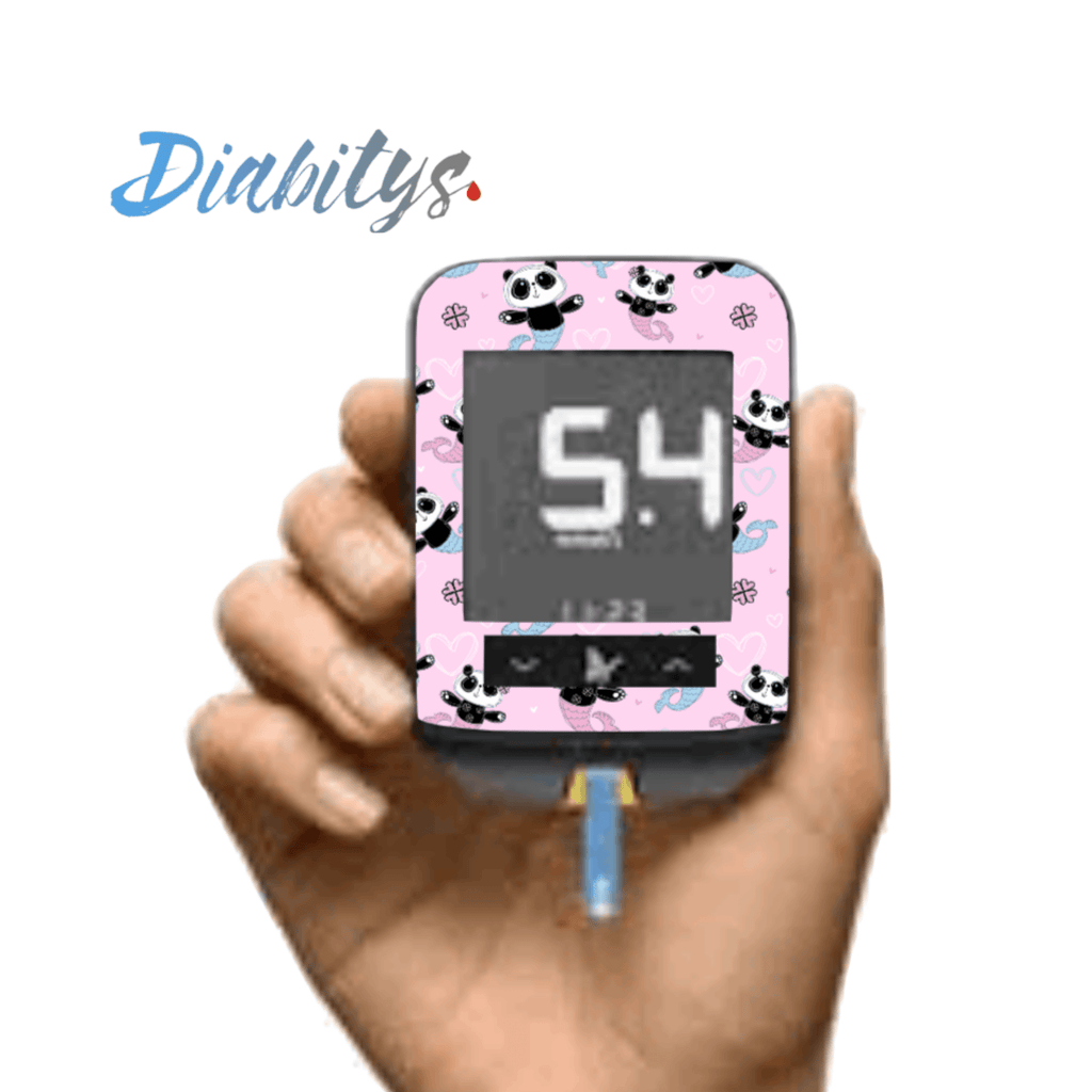 Freestyle Optium Neo Glucose Meter Sticker - Panda Mermaid Pink - The Useless Pancreas