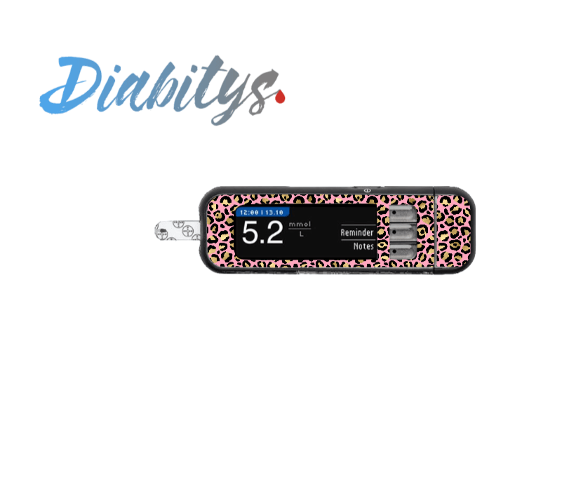 Contour Next USB Decal, Glucose Meter Sticker - Pink Leopard - The Useless Pancreas