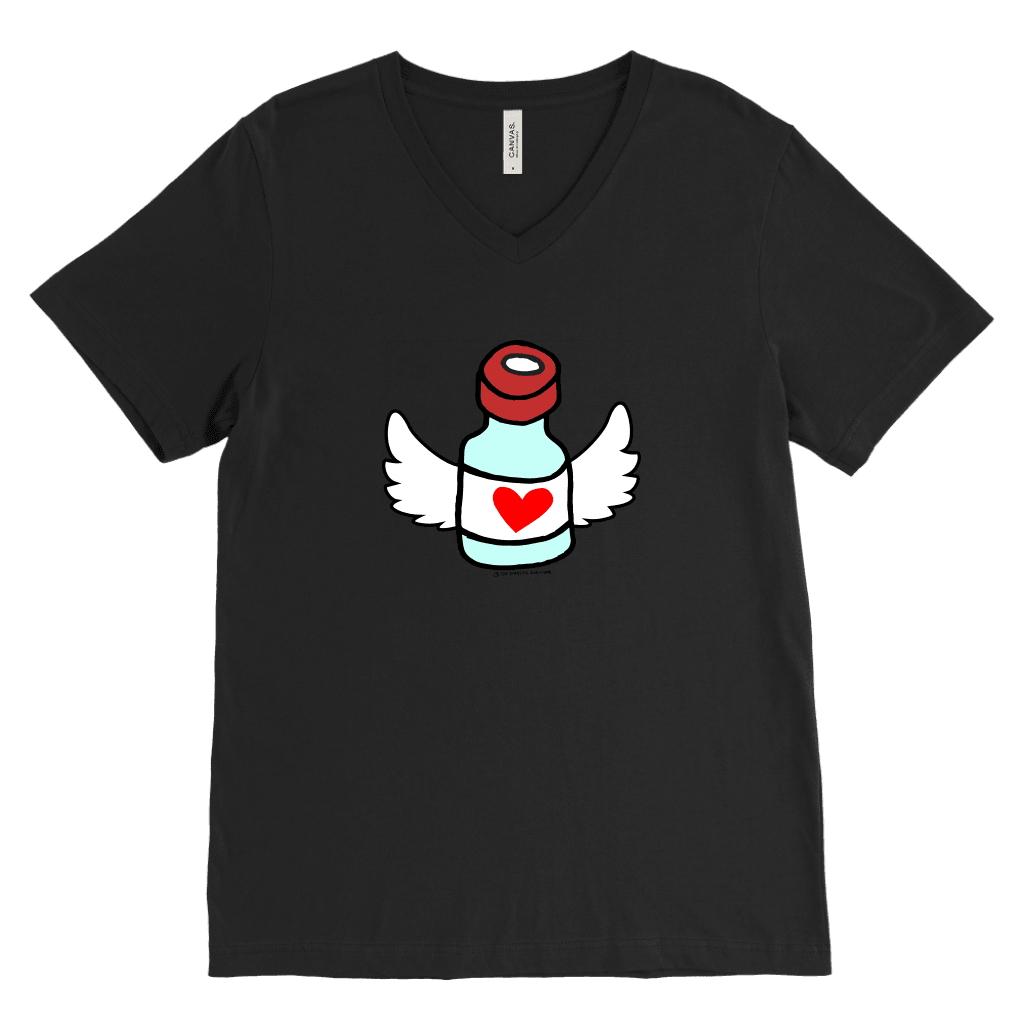 Men's V-Neck T-Shirt - Flying Vial - The Useless Pancreas