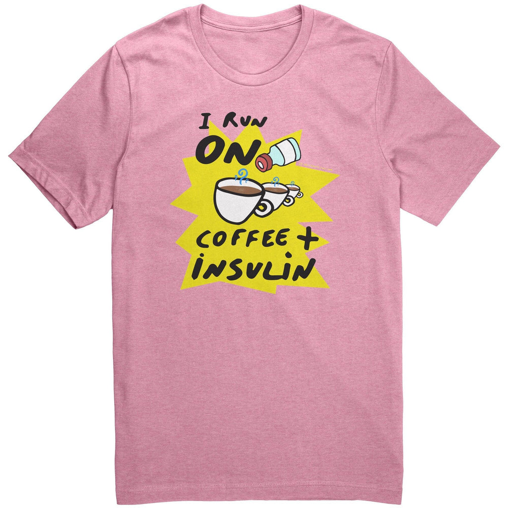 Unisex T-shirt - Running on Coffee + Insulin - The Useless Pancreas