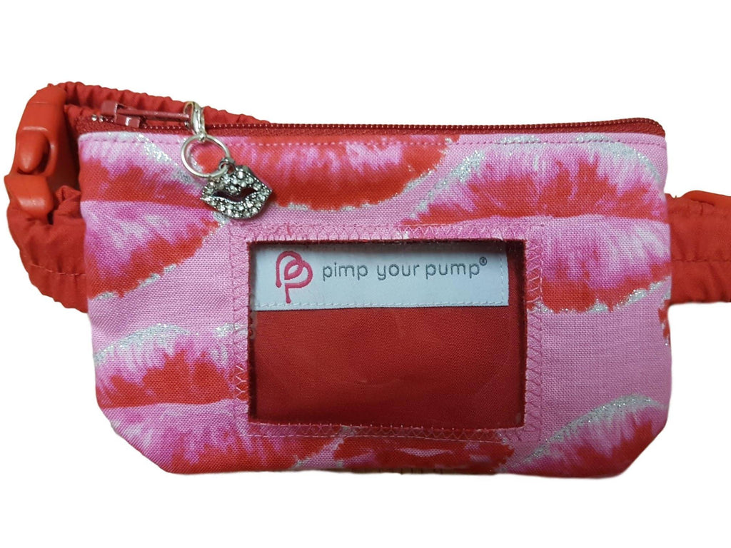Pump Pouch by Pimp Your Pump - Glitter Lips with vinyl screen and zip charm - The Useless Pancreas