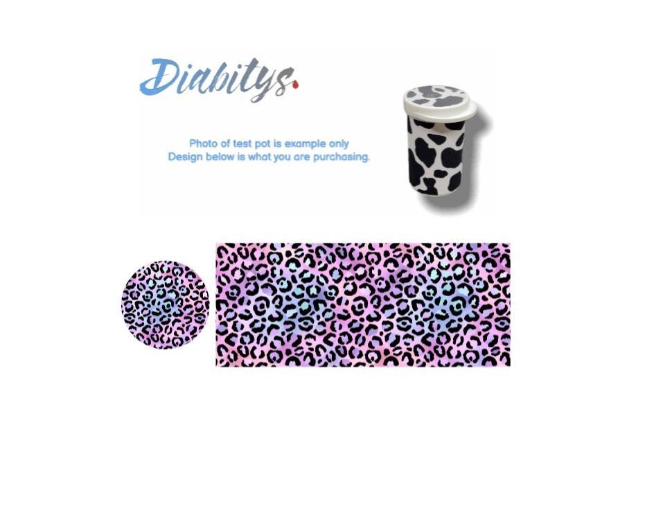 Accu-chek Aviva Test Pot Sticker Decal - Iridescent Dark Leopard