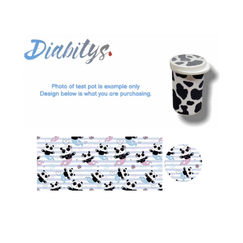 Accu-Chek Instant Test Pot Sticker - Panda Mermaid Stripe