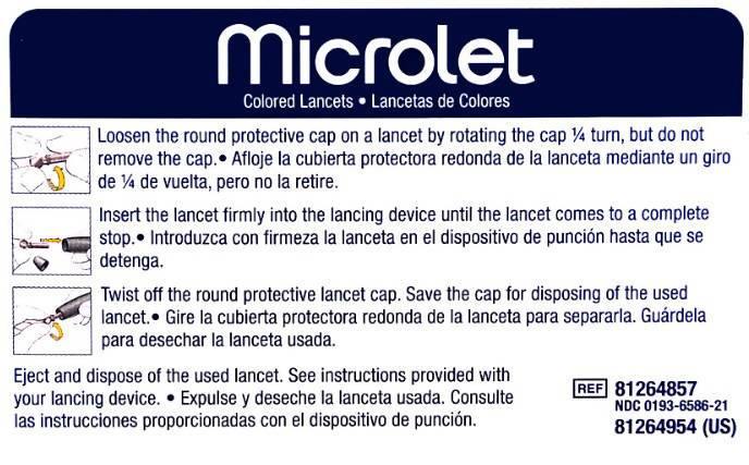 Bayer Microlet Colored Lancets - 100 Count
