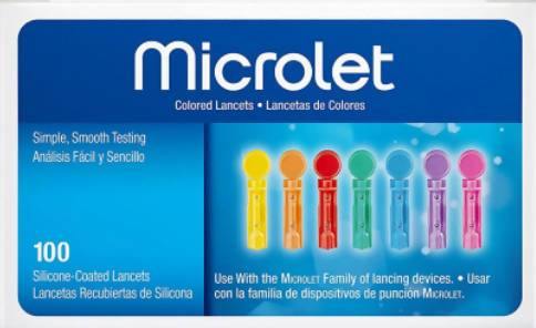 Bayer Microlet Colored Lancets - 100 Count
