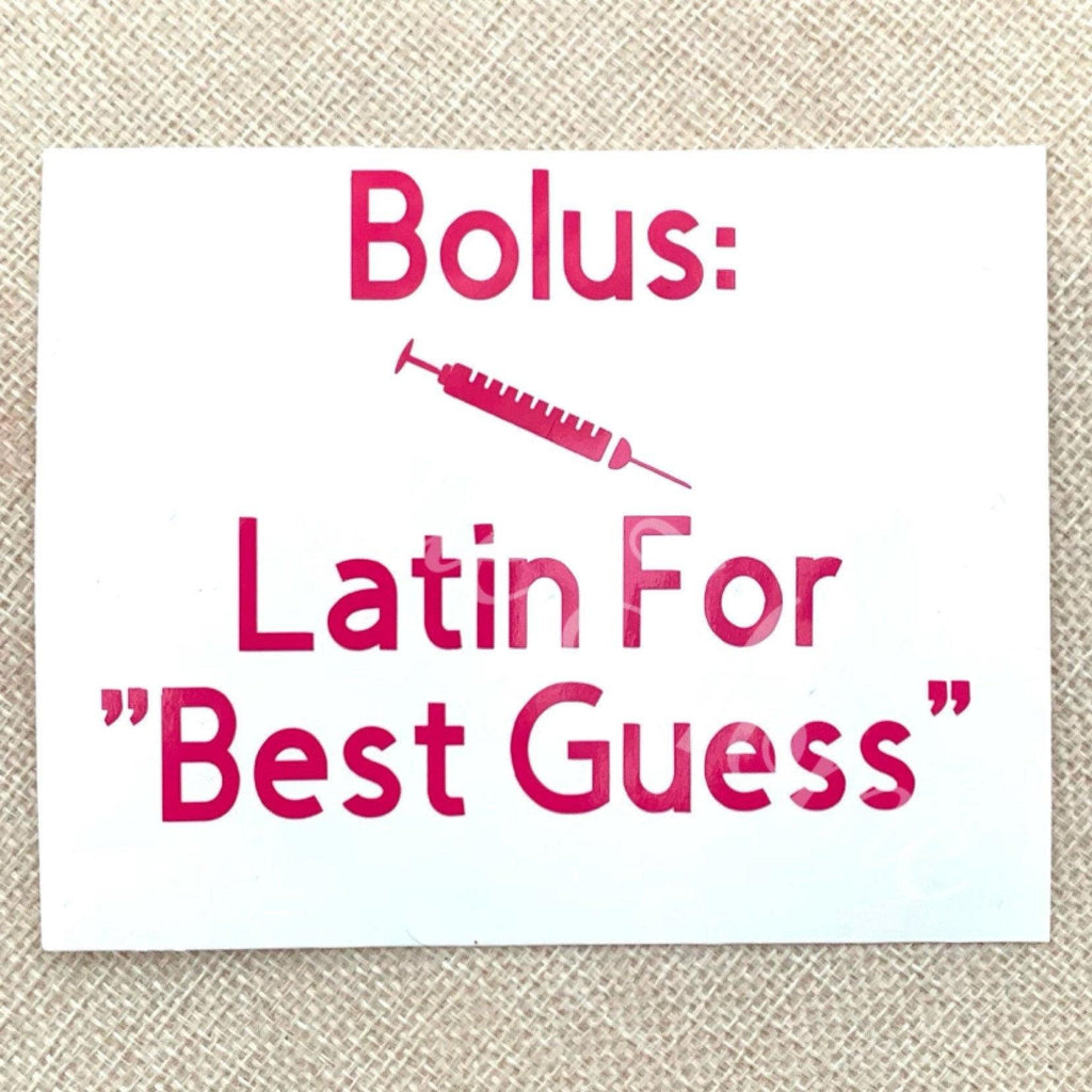 Bolus Latin for Best Guess Decal, Funny Type 1 Decals, Type 1 Diabetes, T1D Awareness Decal, Type 1 Diabetic Car Decal, Type One Diabetes De