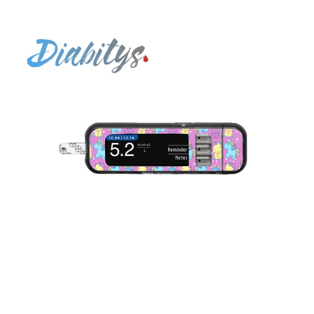 Contour Next USB Decal, Glucose Meter Sticker - Cute Unicorns