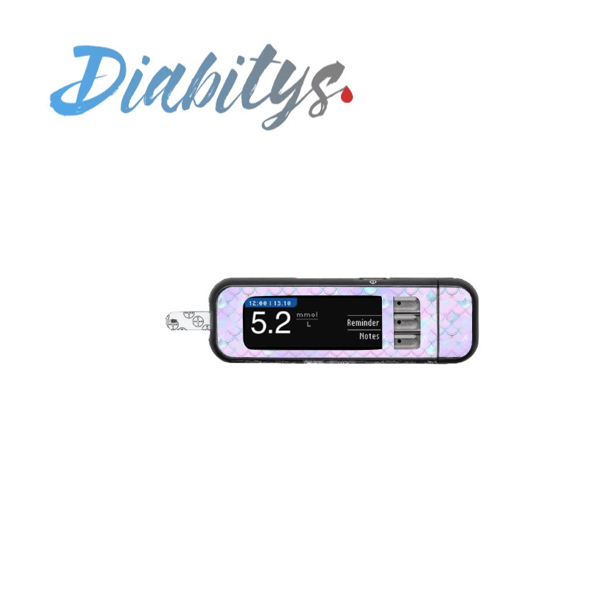 Contour Next USB Decal, Glucose Meter Sticker - Purple Mermaid