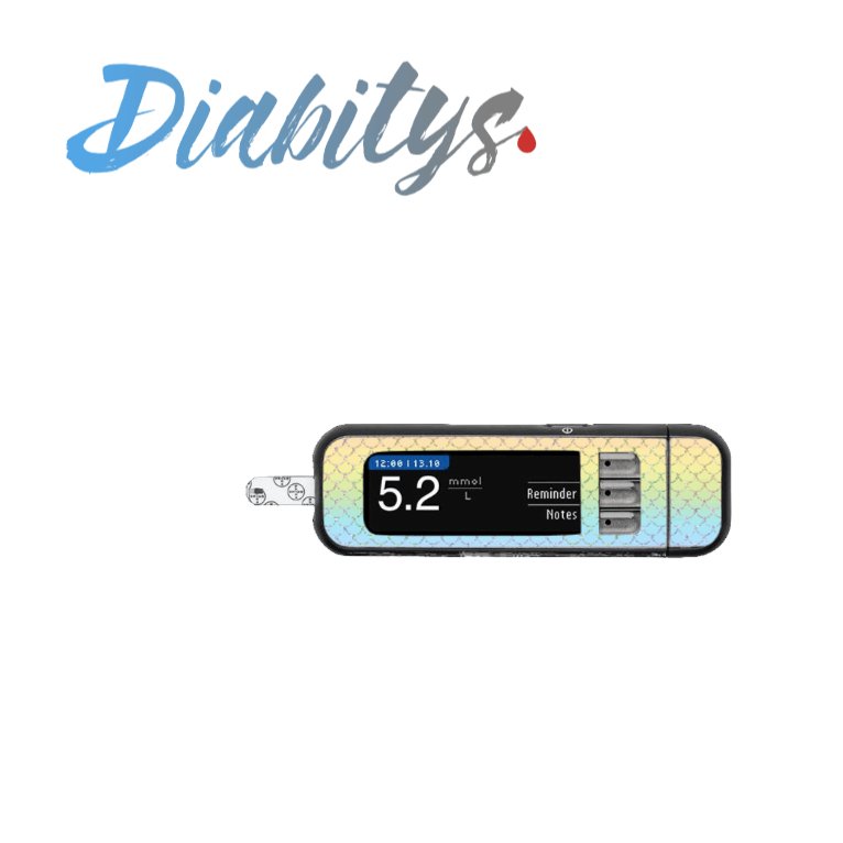 Contour Next USB Decal, Glucose Meter Sticker - Rainbow Mermaid