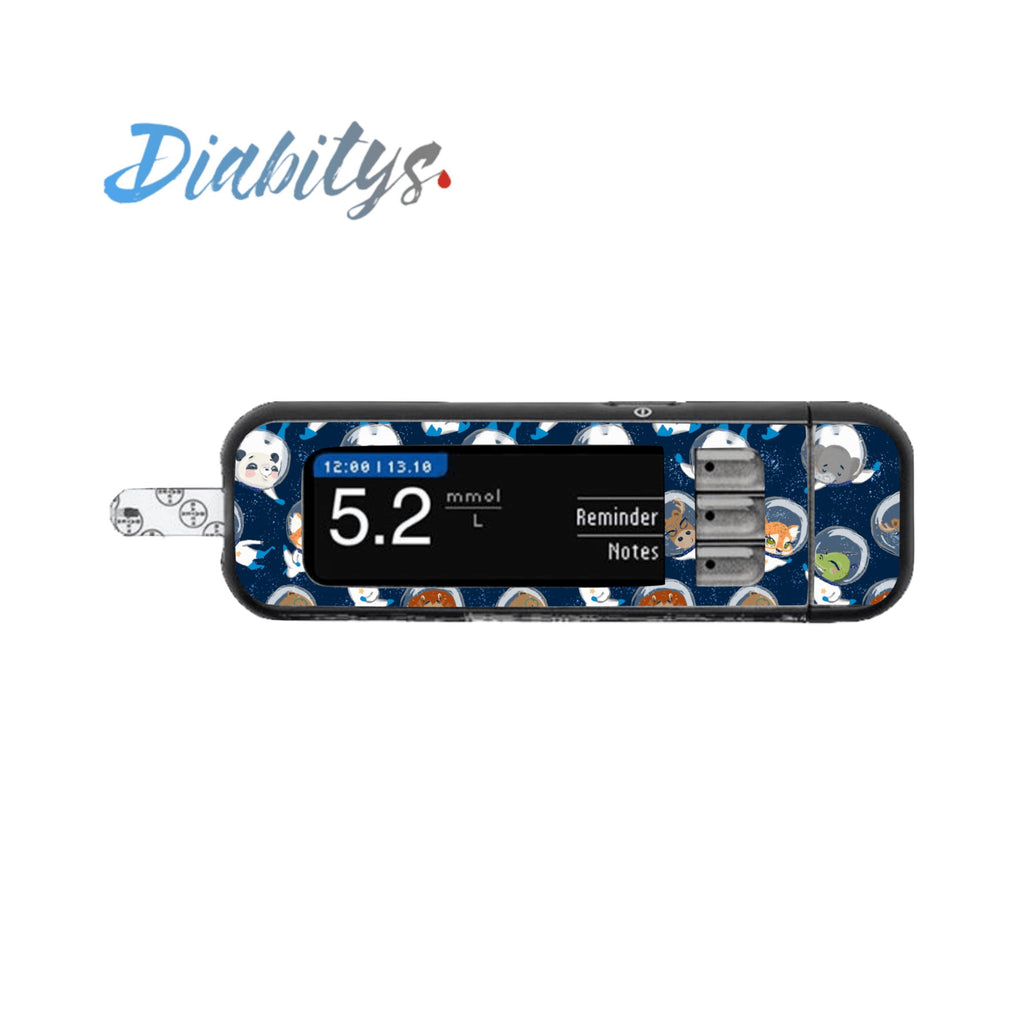 Contour Next USB Glucose Meter Sticker - Animal Astronauts Dark