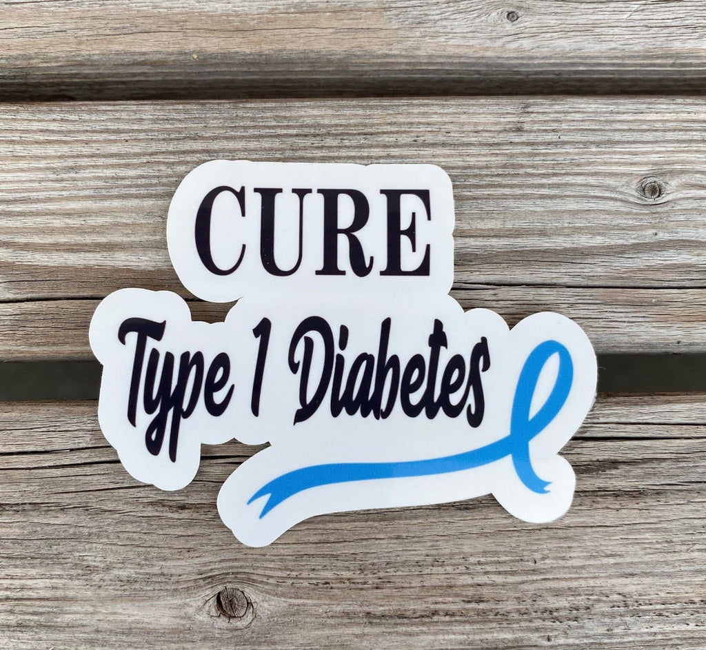 Cure Type 1 Diabetes Sticker, T1D Awareness Sticker, Warrior Sticker, T1D Awareness Ribbon Sticker, Planner Stickers, Journal, Diaversary