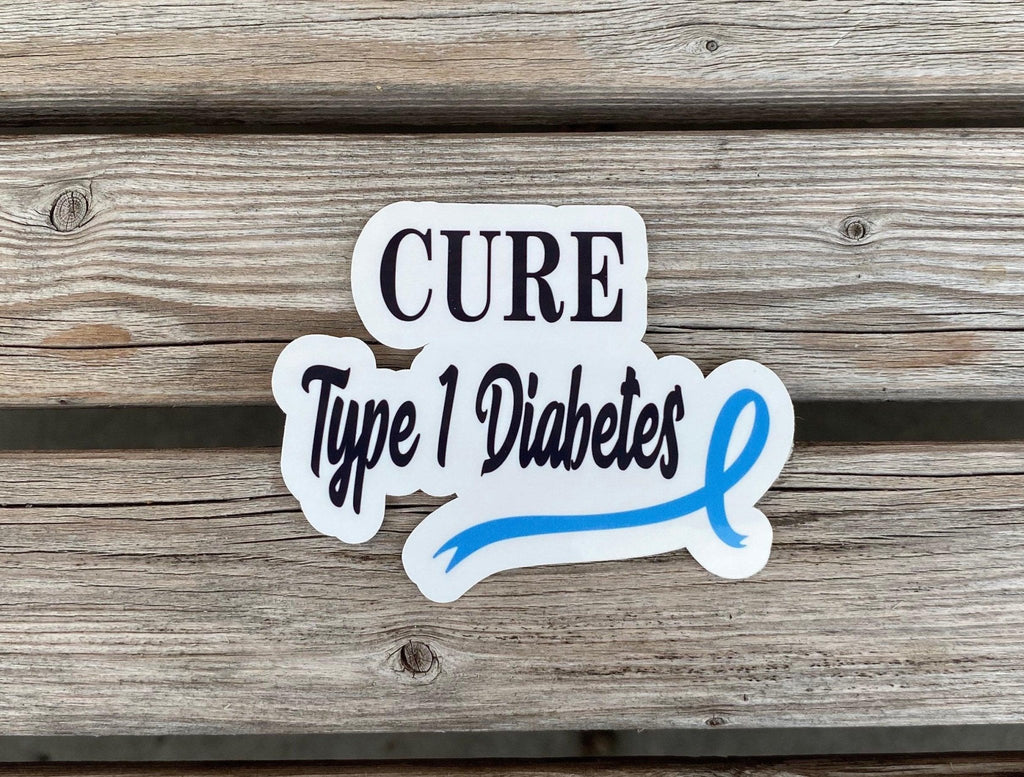 Cure Type 1 Diabetes Sticker, T1D Awareness Sticker, Warrior Sticker, T1D Awareness Ribbon Sticker, Planner Stickers, Journal, Diaversary