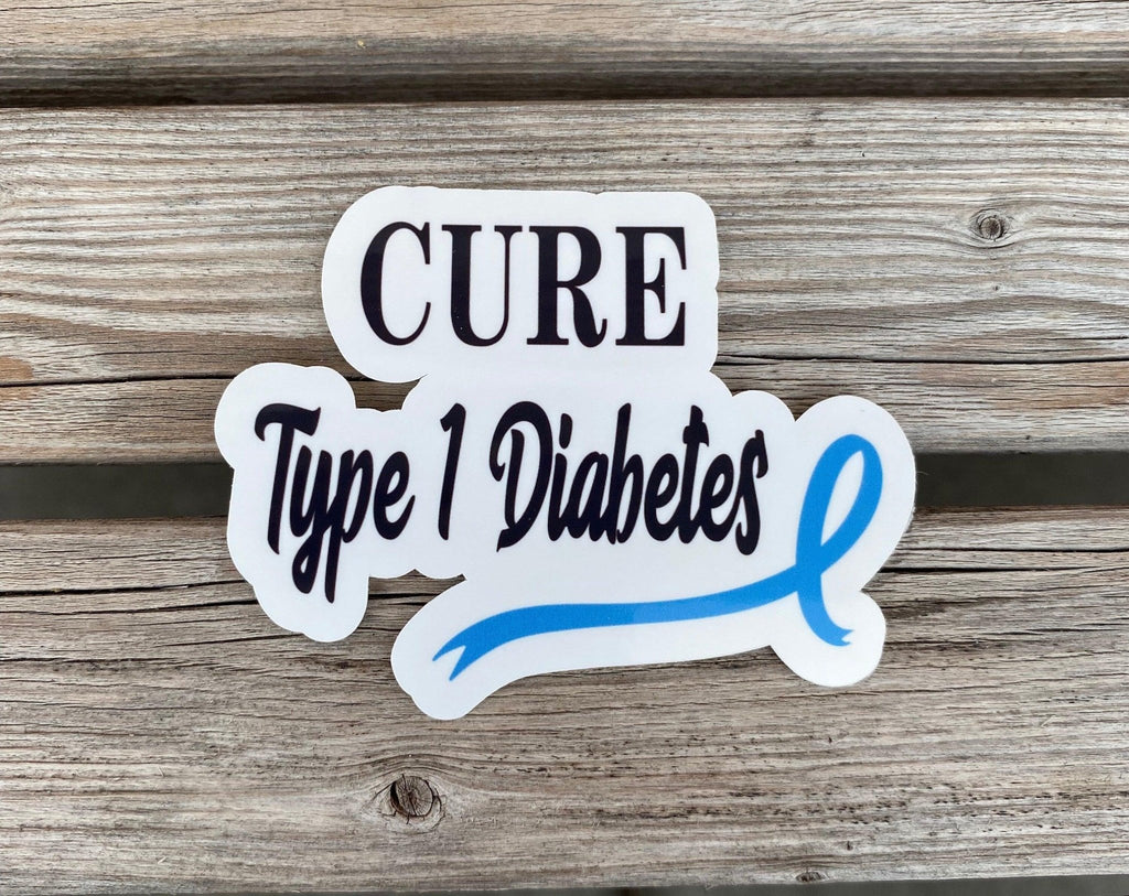 Cure Type 1 Diabetes Sticker, T1D Awareness Sticker, Warrior Sticker, T1D Awareness Ribbon Sticker, Planner Stickers, Journal, Diaversary