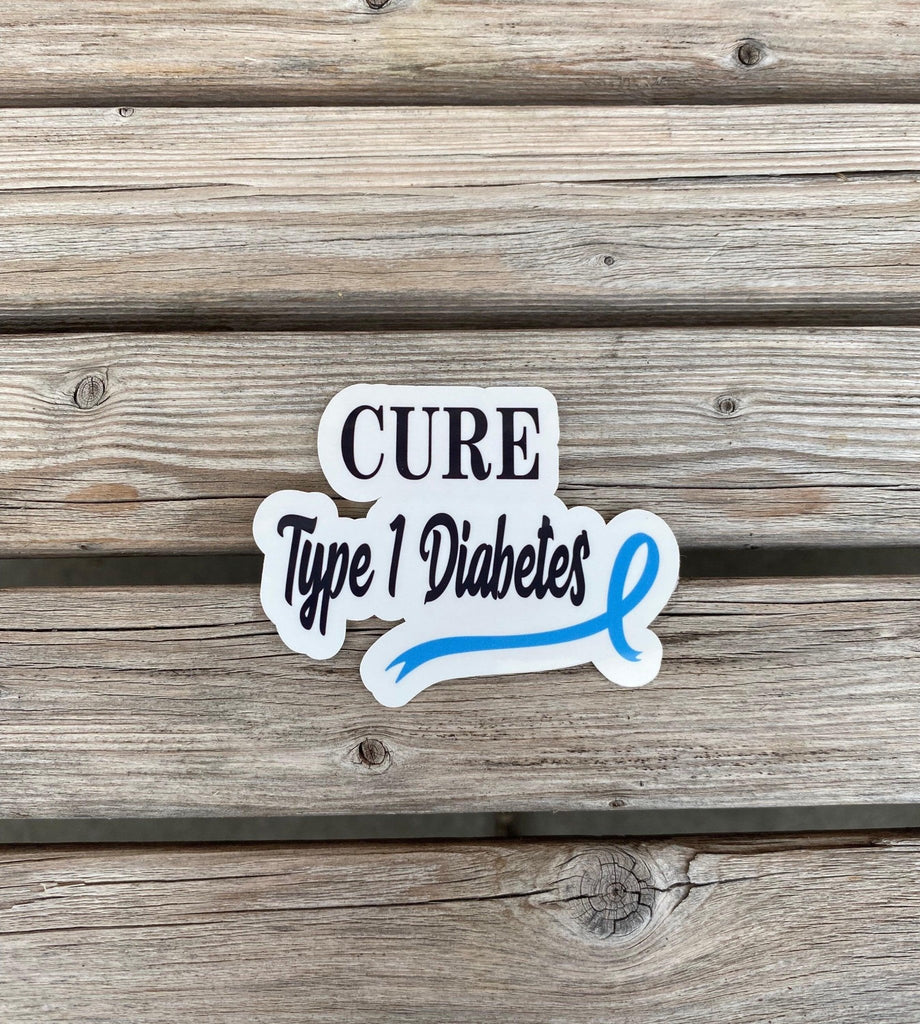 Cure Type 1 Diabetes Sticker, T1D Awareness Sticker, Warrior Sticker, T1D Awareness Ribbon Sticker, Planner Stickers, Journal, Diaversary