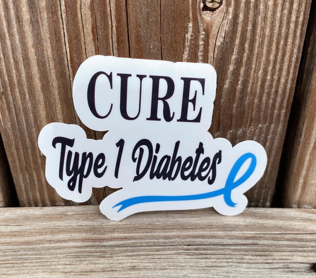 Cure Type 1 Diabetes Sticker, T1D Awareness Sticker, Warrior Sticker, T1D Awareness Ribbon Sticker, Planner Stickers, Journal, Diaversary