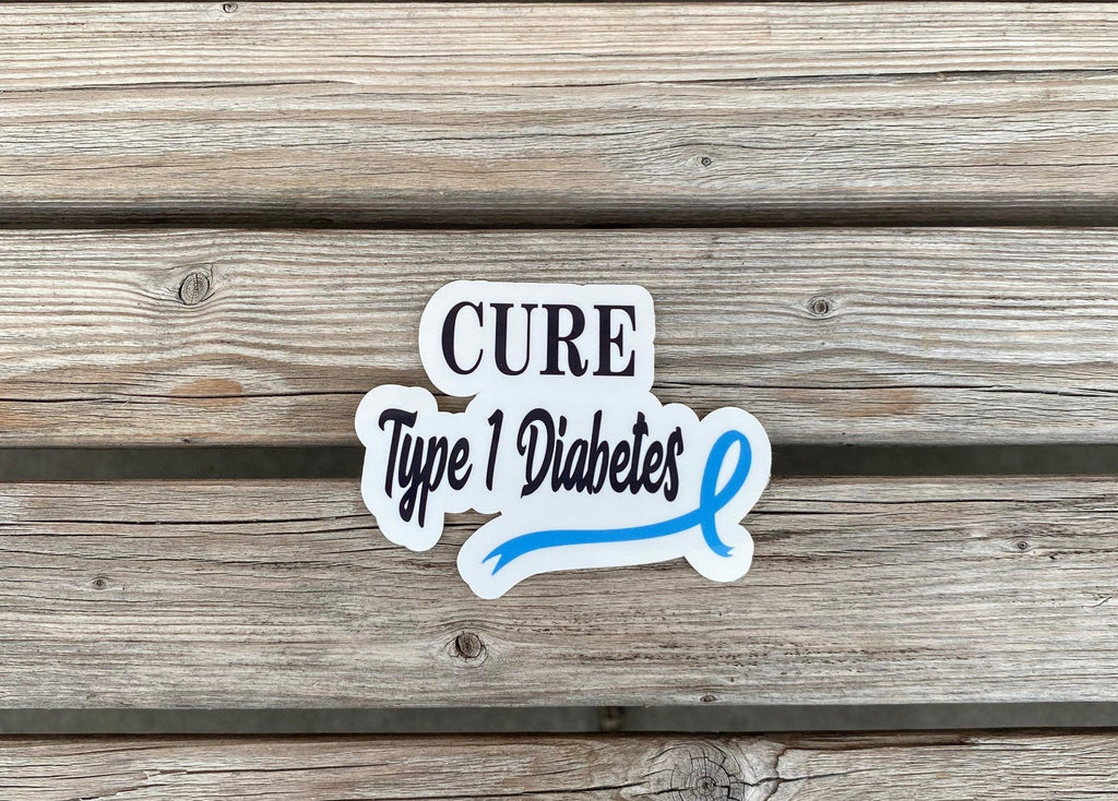 Cure Type 1 Diabetes Sticker, T1D Awareness Sticker, Warrior Sticker, T1D Awareness Ribbon Sticker, Planner Stickers, Journal, Diaversary