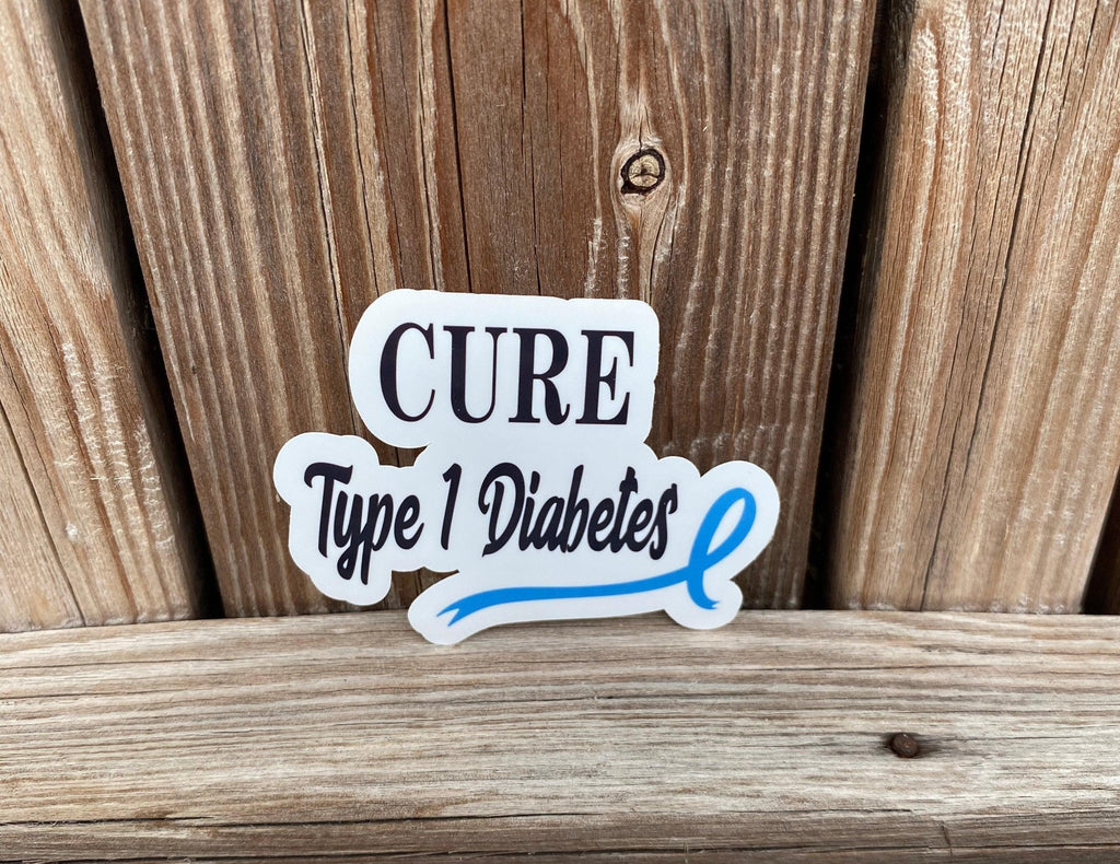 Cure Type 1 Diabetes Sticker, T1D Awareness Sticker, Warrior Sticker, T1D Awareness Ribbon Sticker, Planner Stickers, Journal, Diaversary