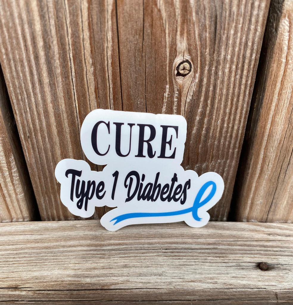 Cure Type 1 Diabetes Sticker, T1D Awareness Sticker, Warrior Sticker, T1D Awareness Ribbon Sticker, Planner Stickers, Journal, Diaversary