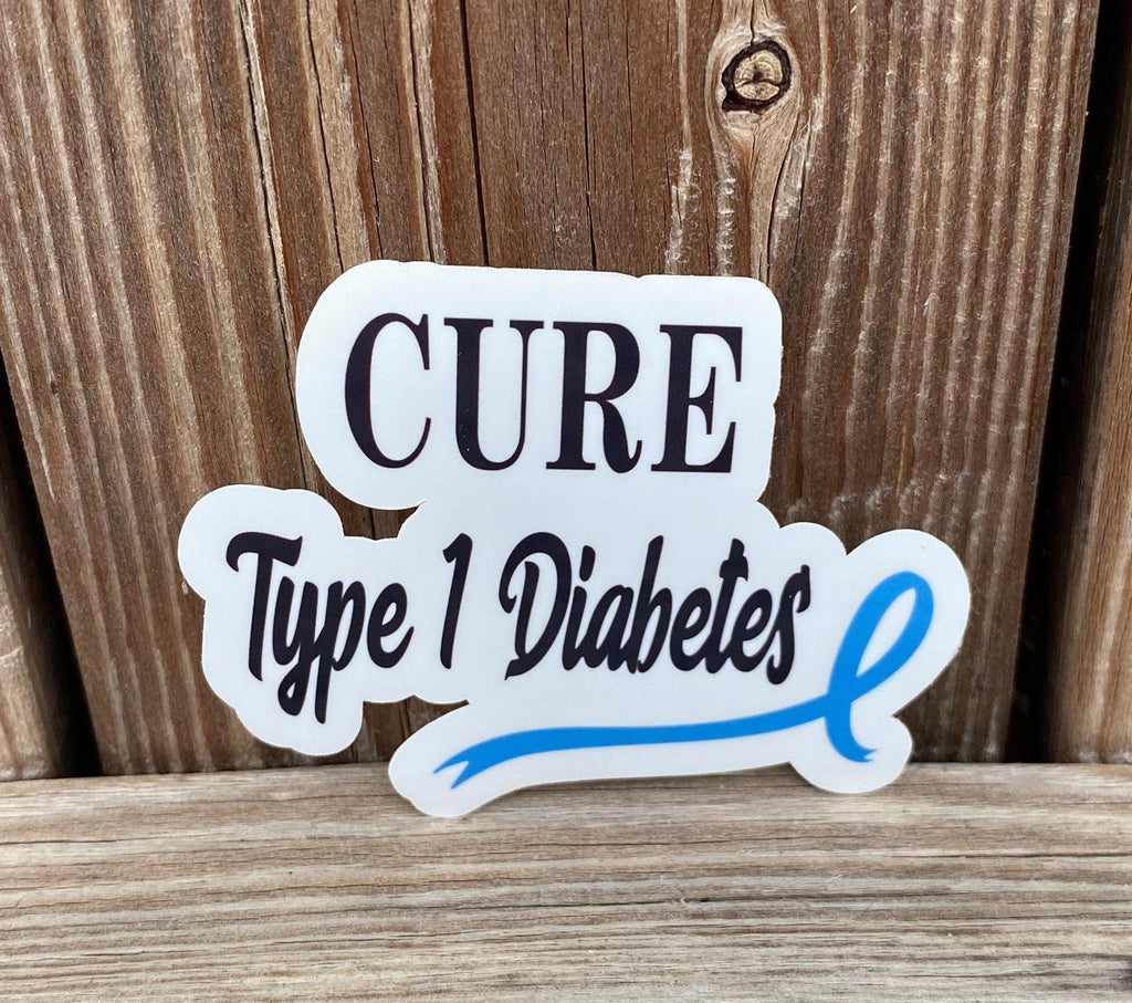 Cure Type 1 Diabetes Sticker, T1D Awareness Sticker, Warrior Sticker, T1D Awareness Ribbon Sticker, Planner Stickers, Journal, Diaversary