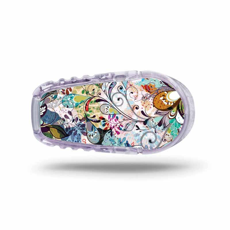 Dexcom G6 transmitter sticker: Multicolor floral - The Useless Pancreas